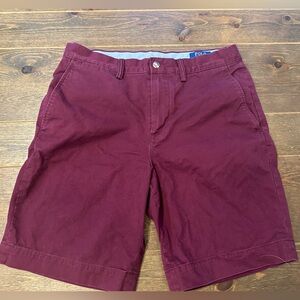 Ralph Lauren Men's Dark Red Flat Front Shorts